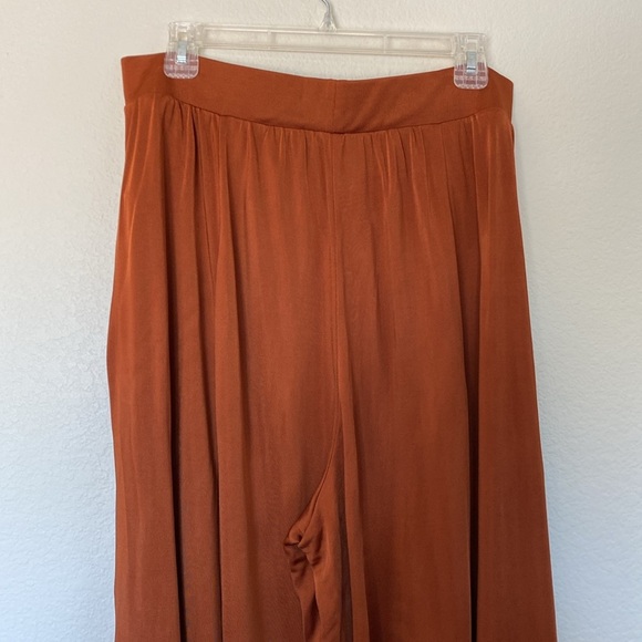 Anthropologie Maeve Shiloh flowy burnt orange slinky pants women’s large NWT - Picture 7 of 7